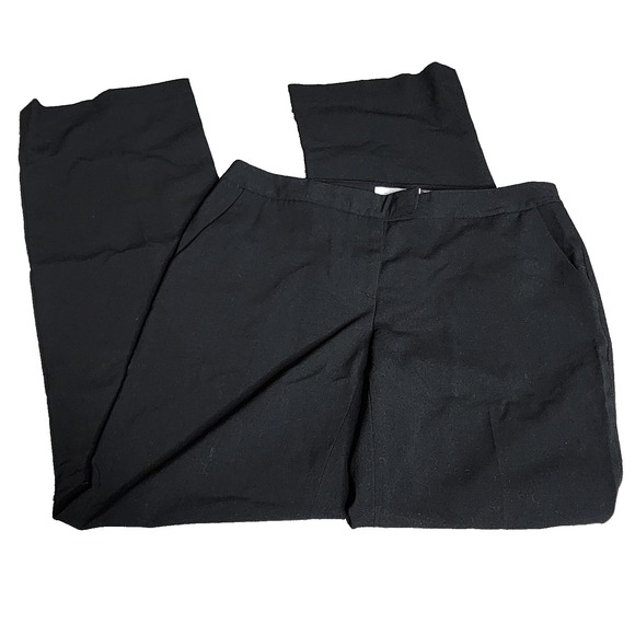 Calvin Klein Womens Dress Pants Trousers 4 Black Straight Leg Flat Front‎ - Picture 1 of 7